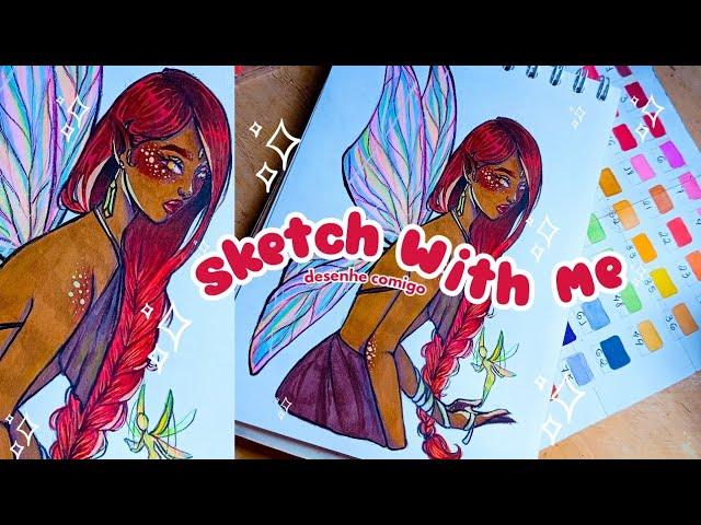 #38 Sketch With Me *desenhe comigo* | Marcadores TouchSketch | Fada ‍️