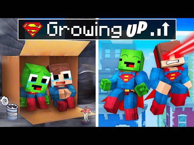 Mikey and JJ Grow up as SUPERMAN in Minecraft! (Maizen)