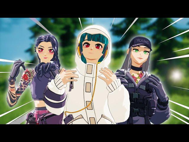 FORTNITE ANIME BUNDLE / CYBER INFILTRATION PACK / ALL SKINS GAMEPLAY (YUKI, MEGUMI, CHIGUSA)