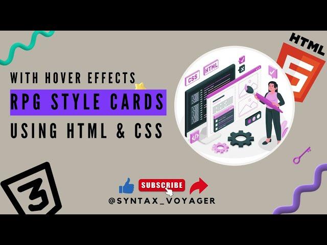 Design Interactive RPG-Style Cards with Hover Effects Using HTML & CSS | Complete Tutorial