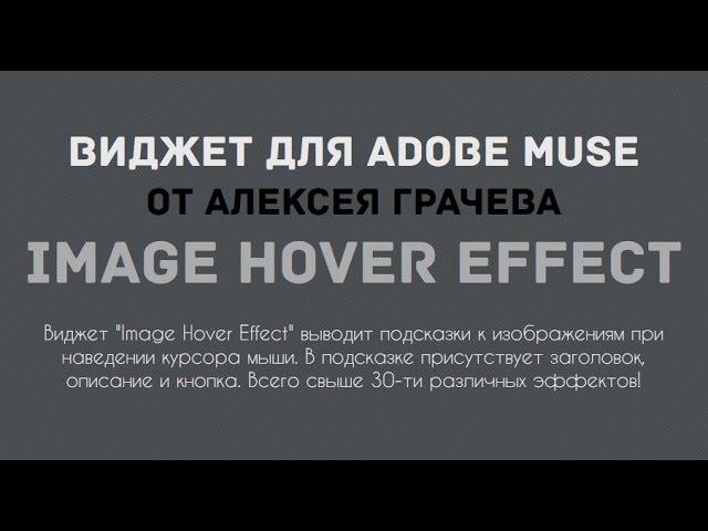 Эффекты при наведении на картинку. Виджет Image Hover Effect для Adobe Muse