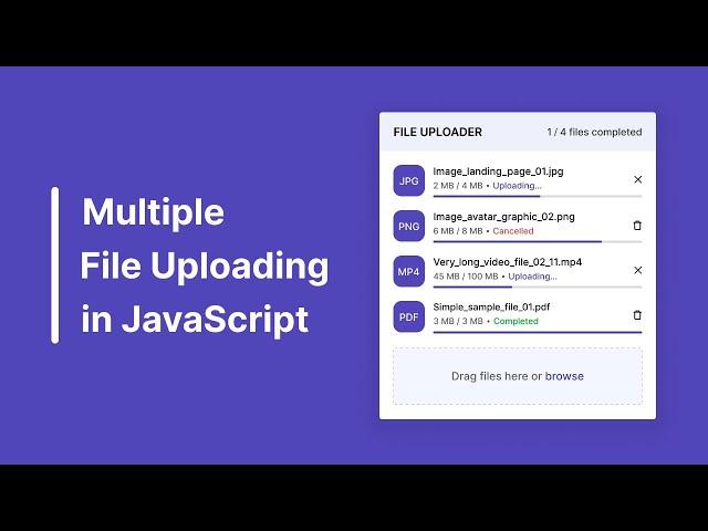 Multiple File Uploading in HTML CSS & JavaScript | File Upload with Progress HTML CSS & JavaScript