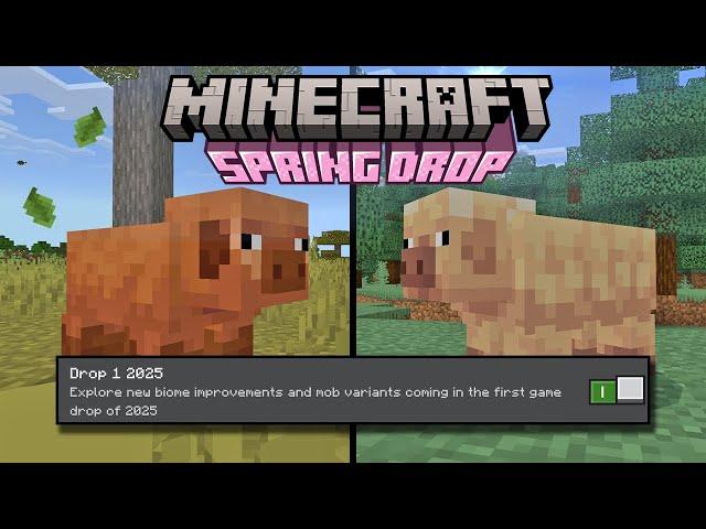 FALLING LEAVES, NEW PIG VARIANTS & JAVA PARITY in Minecraft Bedrock 1.21.60.25 Beta