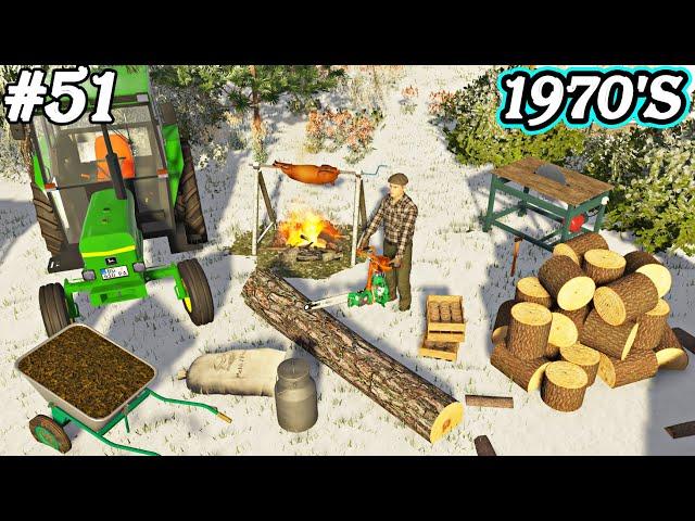 1970'S. WORKING HARD ON A BEAUTIFUL WINTER DAY. Farming simulator 22. FS 22. Timelapse. Ep 51