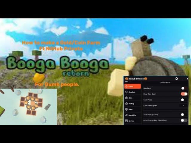 BEST Booga Booga Reborn Script |How to make a Gold/Coin Farm (FEATURING NILHUB PRIVATE)