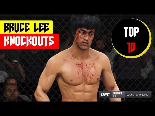 Top 10 Bruce Lee Knockouts (EA Sports UFC 3)  - Crazy UFC 