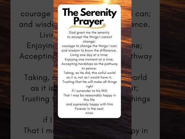 The Serenity Prayer #serenity #prayerforpeace #jesuschrist