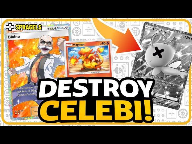 NEW Blaine Deck DESTROYS Celebi Decks In ONE HIT | Pokemon TCG Pocket