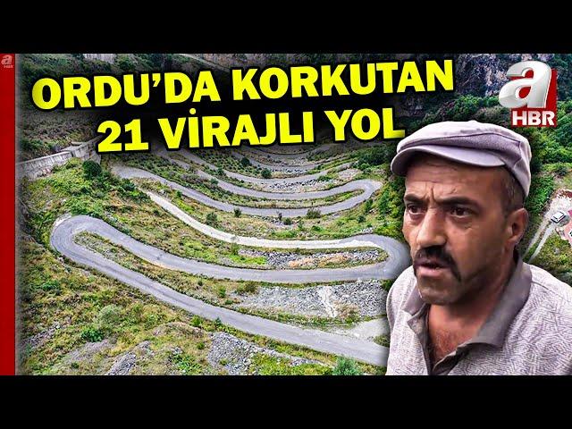 Ordu'daki 21 virajlı yol, görüntüsüyle sürücüleri ve vatandaşları tedirgin ediyor | A Haber