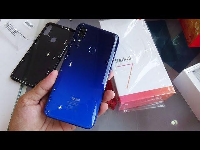 Xiaomi Redmi 7 Comet Blue color unboxing