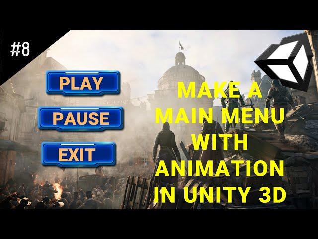 How to make main menu in unity with animation