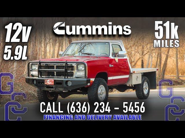 First Gen 12v 5.9 Cummins For Sale: 1993 Dodge Ram W-350 4x4 Intercooled Diesel With Only 51k Miles