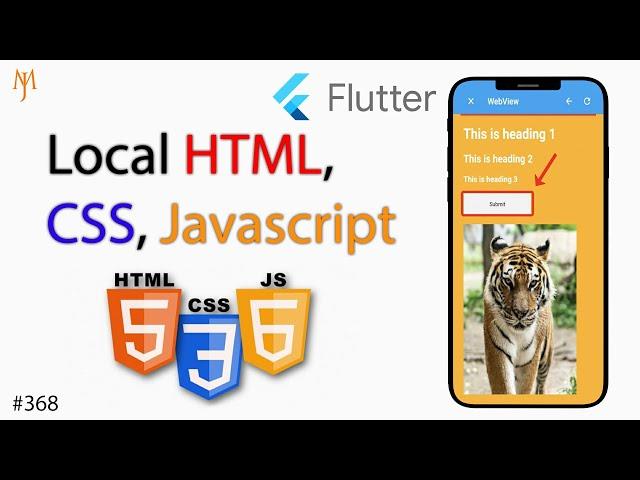 Flutter Tutorial - WebView App | Local HTML, CSS, Javascript 2/3