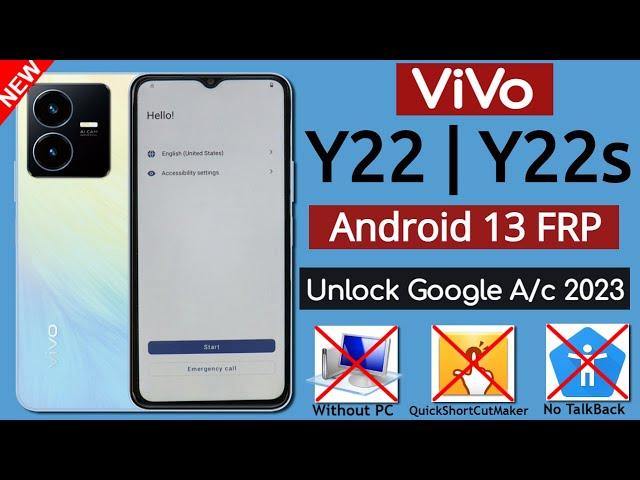 Vivo Y22/Y22s Android 13 Frp Bypass | Unlock Google Account Lock Without PC - Fix Reset Not Working