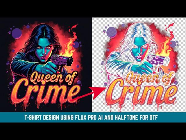 How to Make Amazing Colorful T Shirt Design Using Flux Pro AI – Halftone Ready for DTF Print