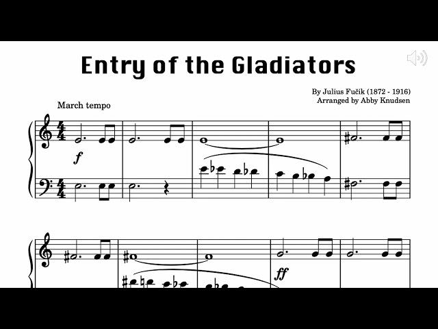 Entry of the Gladiators | Intermediate Piano Sheet Music