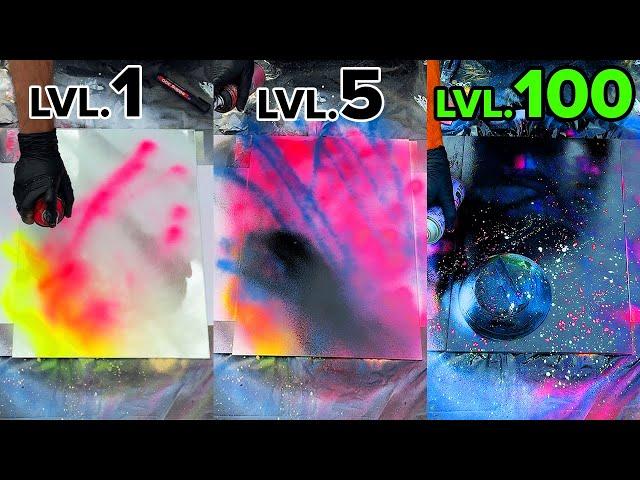 LVL 1 vs LVL 100 STREET ART  (Talented Spray Painting)