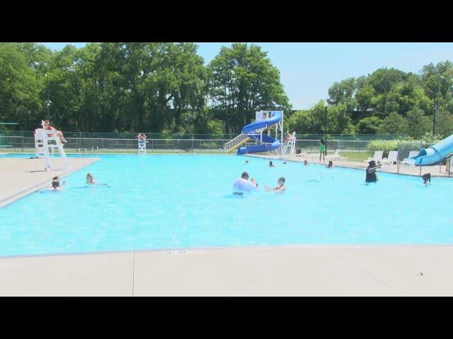 Cooling off in the Kingston community pool