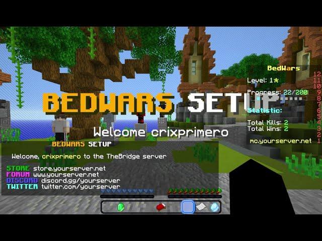 BEDWARS COSMETICS - BEDWARS SETUP 20+ ARENAS, RANKS AND MORE!