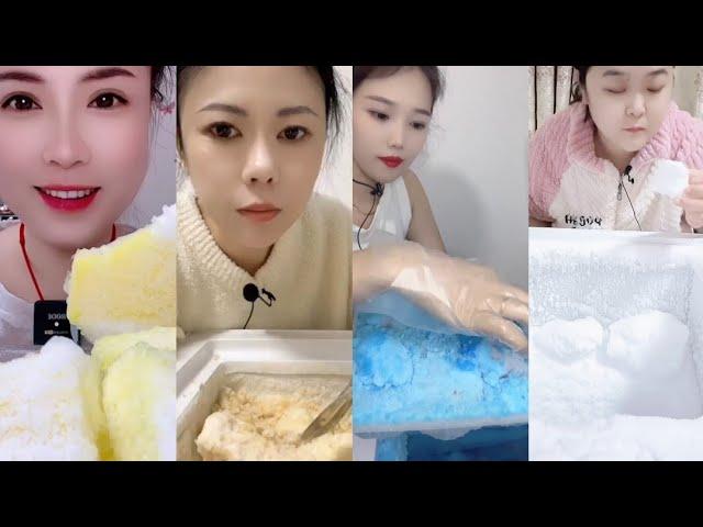 ASMR ICE EATING | FREEZER FROST ICE | CRUSHED ICE | SOFT ICE