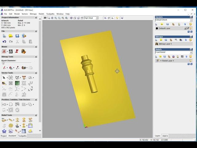 EP-7 : How to use Relief Tools Turn in ArtCAM