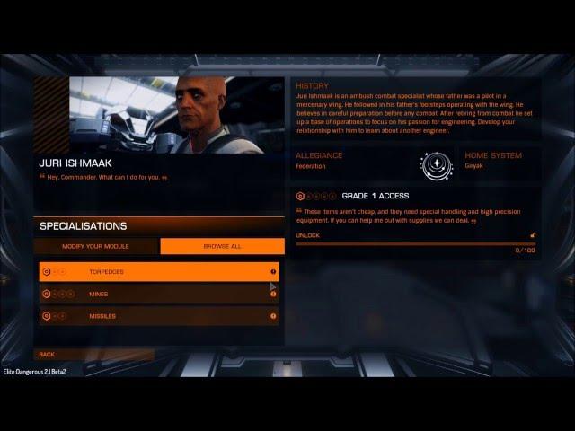 Elite: Dangerous 2.1 BETA - Juri Ishmaak - Module Upgrades