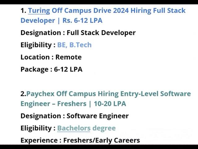 TOP COMPANIES HIRING 2024