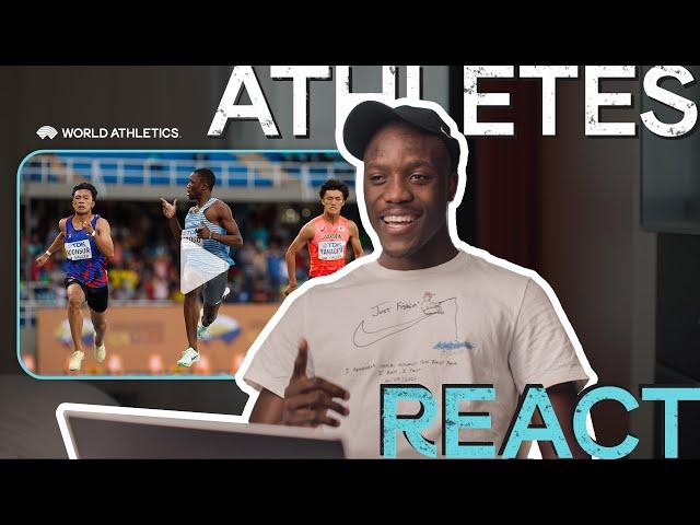 's Letsile Tebogo reacts to winning the 100m world U20   | Athletes React