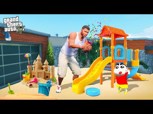 Franklin Builds an Amazing Park for Shinchan & Pinchan Near His House in GTA 5!