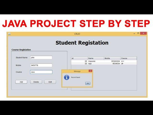 Java Simple Project step by step using mysql database