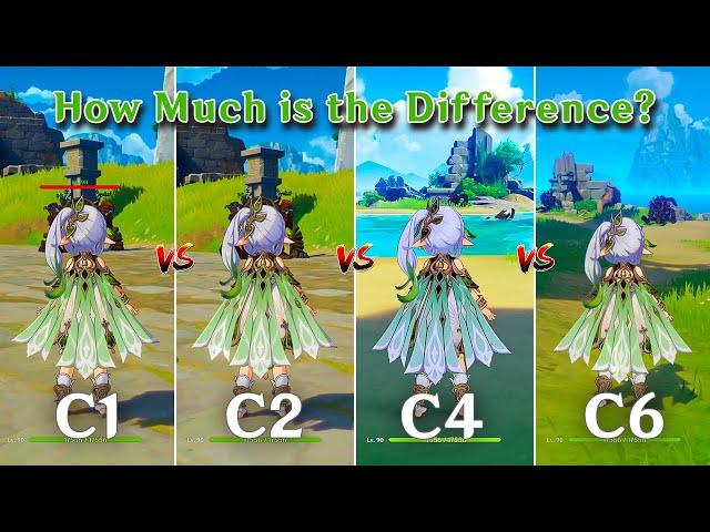 C1 Nahida to C6 Nahida comparison!! How Much is the Difference?? [ Genshin Impact ]