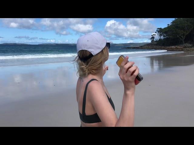 [4K] Ukrainian girl in bikini having fun at the beach in Australia