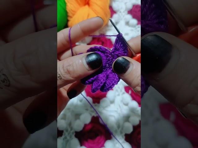 Amazing learn crochet Love flower #ep08 #crochetlove #knittinglove #flower  #shorts #video  #crochet