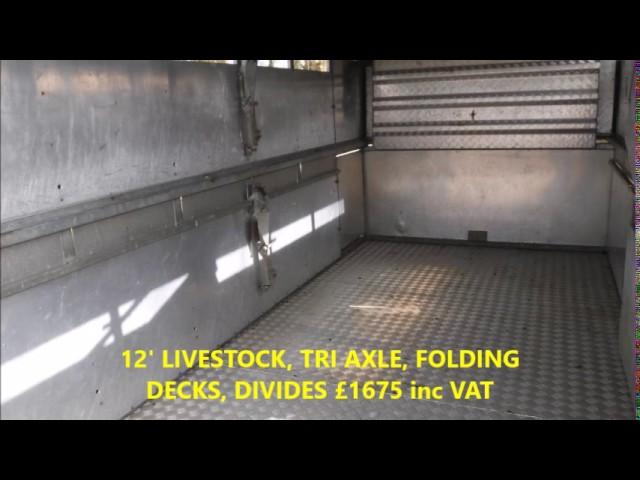 GRAHAM EDWARDS 12' TRI AXLE LIVESTOCK SHEEP DECKs SOLD by www.catlowdycarriages.com