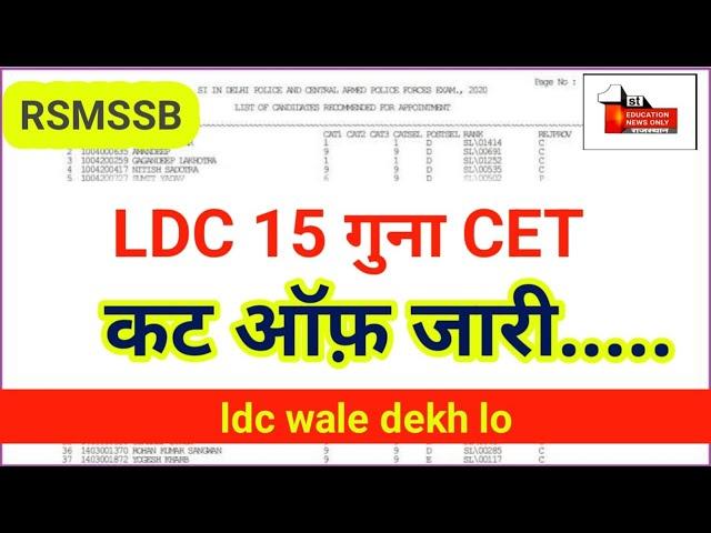 ldc cet cut off 2024,ldc cut off , [1] ENO 4 april part-1