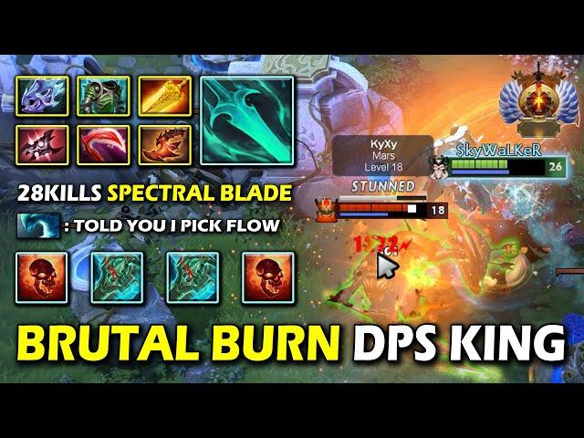 BRUTAL BURN DPS CARRY Wraith King 28Kills With Facet Spectral Blade OP Sword Smash 7.36c DotA 2