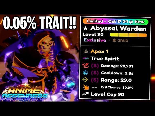 New Exclusive 0.05% Apex Abyssal Warden In Anime Defenders Update 7!