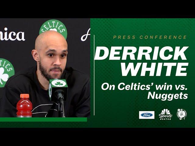 POSTGAME PRESS CONFERENCE | Derrick White talks win over Nuggets, praises Al Horford for performance