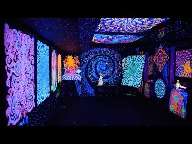 UV Psychedelic Visionary 3D Art by Alex Aliume. Sacred Art Studio. Documentary 2019 (April)