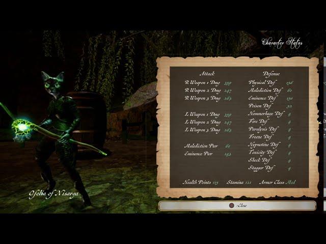 Exploring the Character Status Menu in the Kristala Game