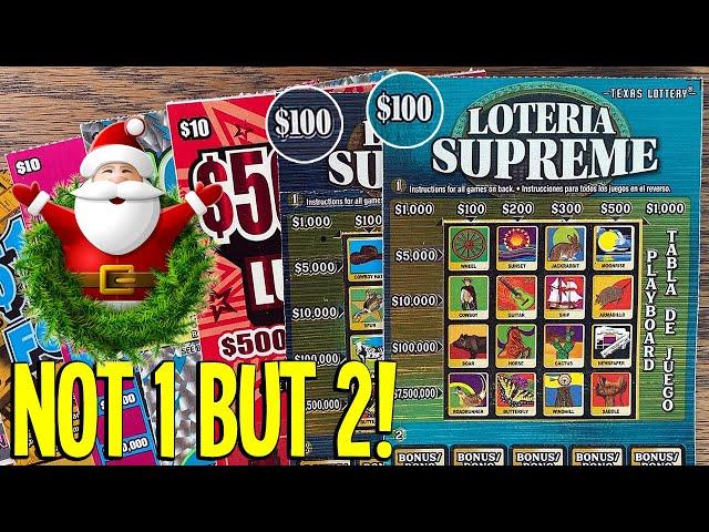 NOT 1 BUT 2 $100 Lottery Tickets!  MERRY CHRISTMAS!!