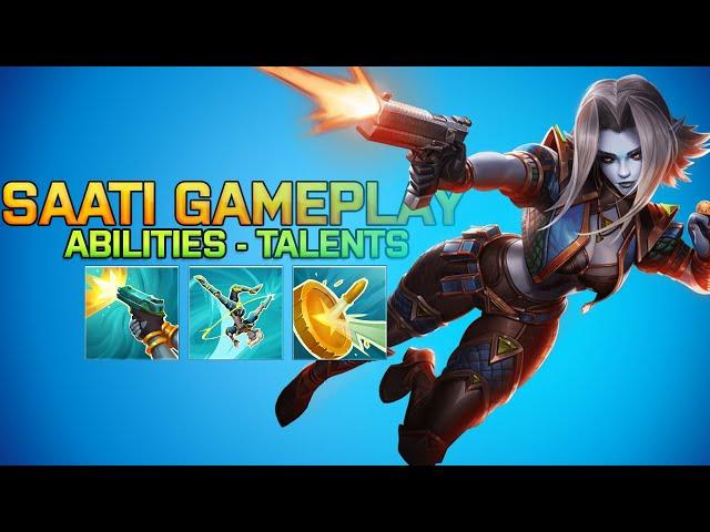 Paladins Saati Gameplay Abilities-ultimate -Talents (new Damage Champion Saati)2021 Trickshot Update