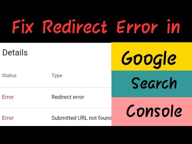 Fix Redirect Error Google Search Console | Blogging Tips | failed redirect error in blogger, blogger