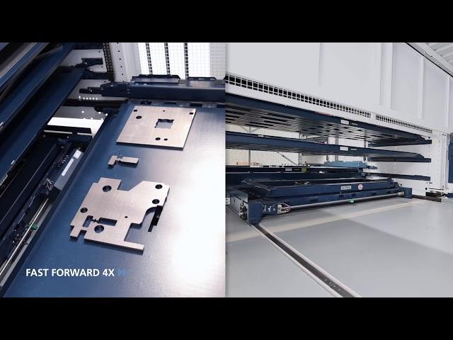 TRUMPF Lasercutting: TruLaser Center 7030 Full service laser machine with storage connection