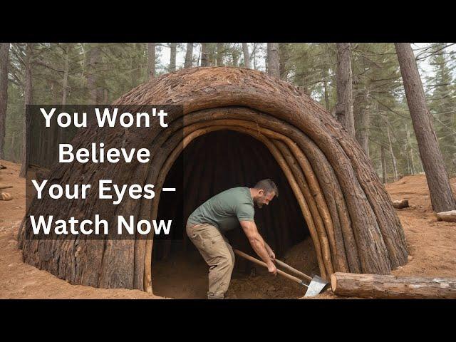 A Man Built Underground Shelter in the WildWhich is as Warm as Spring Even in Winter