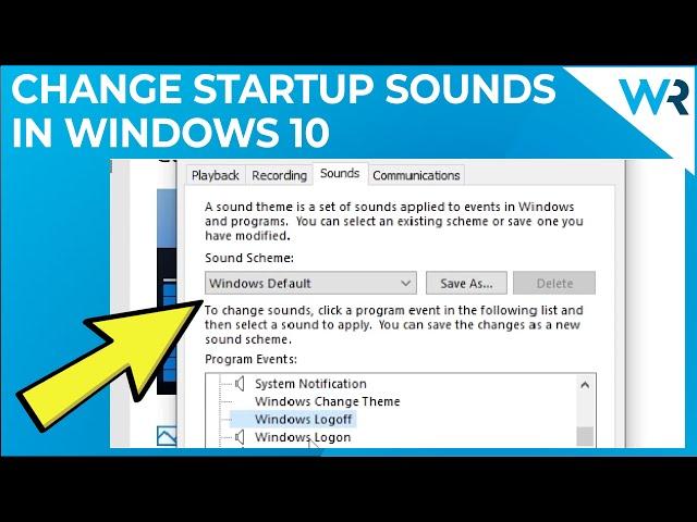 How to change the  Windows 10 Startup or Shutdown sounds