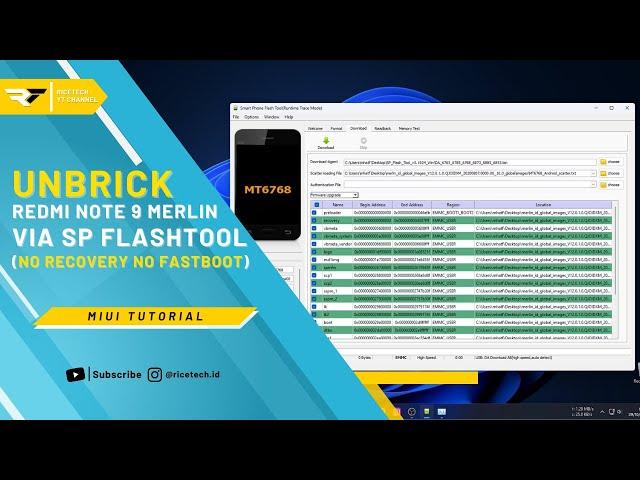 Unbrick Redmi Note 9 Merlin (No Recovery No Fastboot) via SP Flashtool - Miui Tutorial | Rice Tech