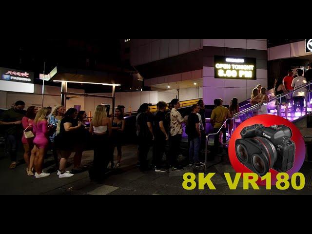 8K VR180 3D Orchid Ave in Surfers Paradise at night (Travel videos, ASMR/Music 4K/8K Metaverse)