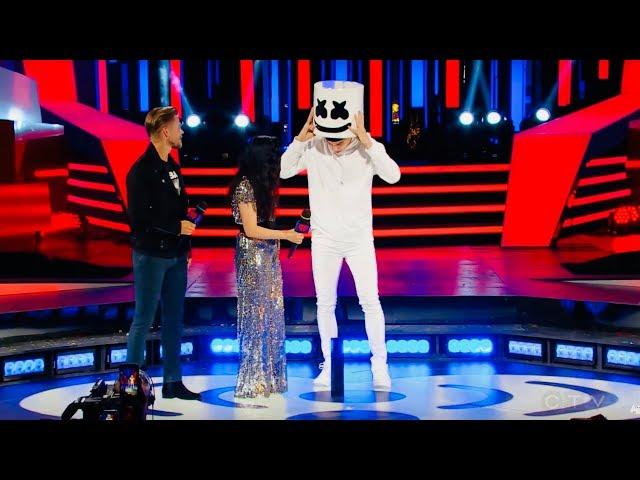 Marshmello SHOCKS MMVAs crowd by REVEALING he is.....Shawn Mendes?!