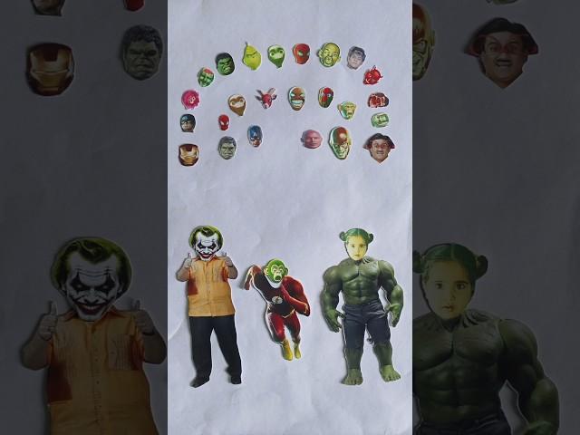 Super hero vs hulk Vs anaya with jethalal  monkey joker 🫣 ironman spider man captain  guess #viral
